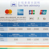 桃園空港から台北市内のタクシー料金表