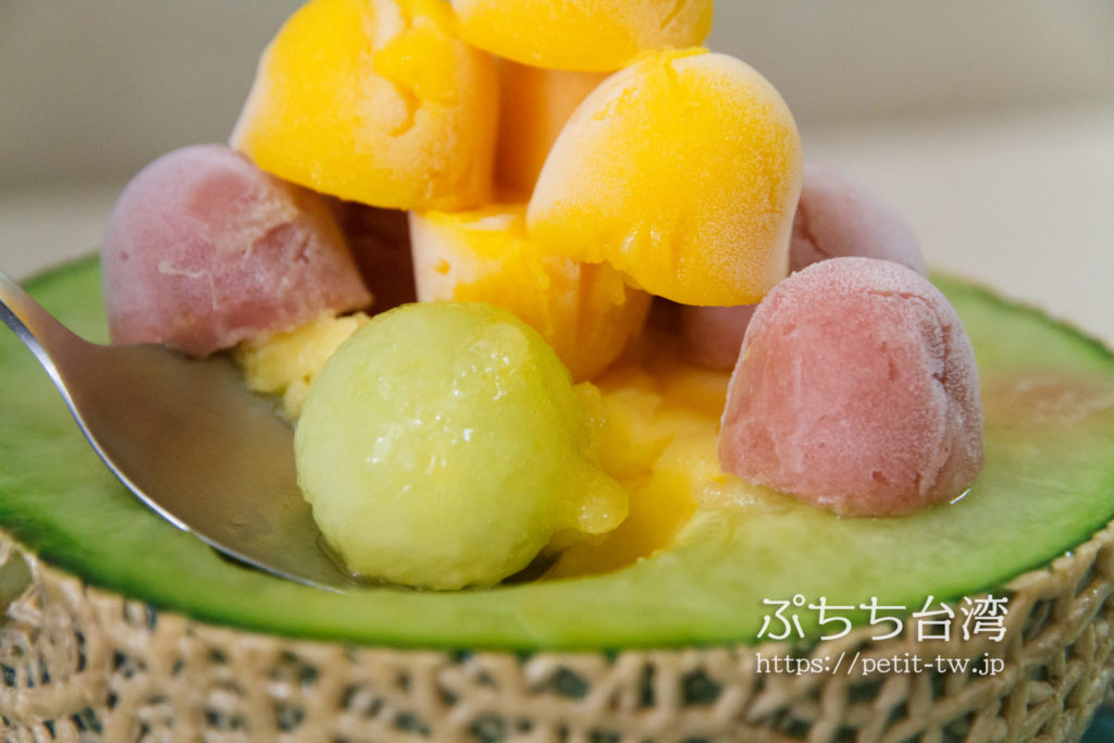 泰成水果氷店の哈蜜瓜瓜冰（メロン）